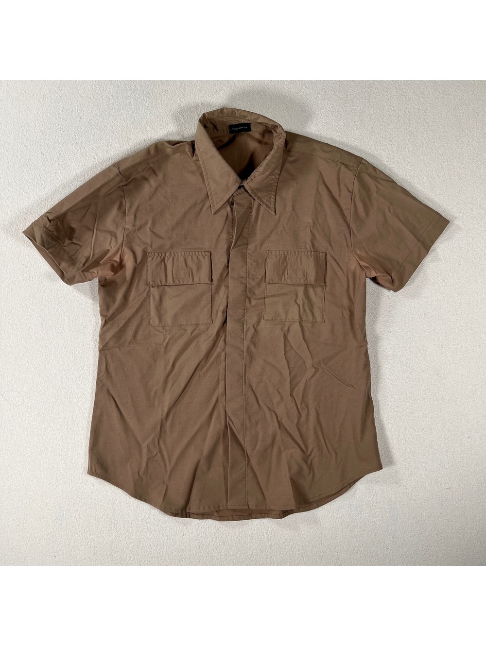 Dsquared2 brown front pocket button up collared shirt Size S